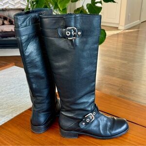 Stuart Weitzman black leather boots 8.5